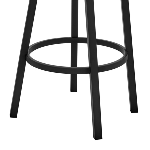 Picture of BRYANT FAUX GREY LEATHER & BLACK STEEL BAR STOOL