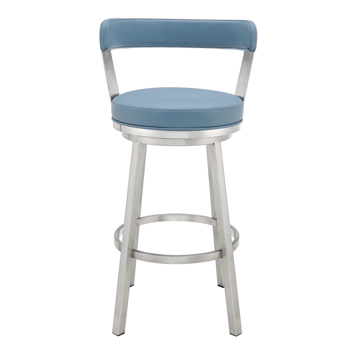 Picture of BRYANT BLUE LEATHER & STEEL BAR STOOL