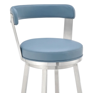 Picture of BRYANT BLUE LEATHER & STEEL BAR STOOL