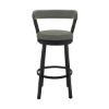 Picture of BRYANT FAUX GREY LEATHER & BLACK STEEL COUNTER STOOL