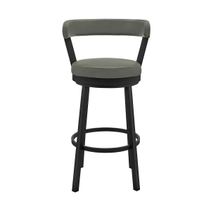 Picture of BRYANT FAUX GREY LEATHER & BLACK STEEL COUNTER STOOL