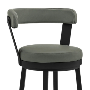 Picture of BRYANT FAUX GREY LEATHER & BLACK STEEL COUNTER STOOL