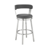 Picture of BRYANT FAUX GREY LEATHER & STEEL COUNTER STOOL