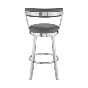 Picture of BRYANT FAUX GREY LEATHER & STEEL COUNTER STOOL
