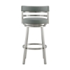 Picture of MADRID GREY LEATHER & STEEL COUNTER STOOL