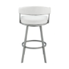 Picture of CHELSEA WHITE LEATHER & STEEL COUNTER STOOL