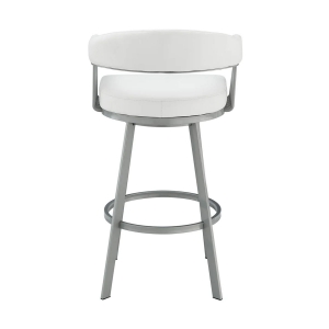 Picture of CHELSEA WHITE LEATHER & STEEL COUNTER STOOL