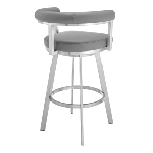 Picture of MAGNOLIA GREY LEATHER & STEEL COUNTER STOOL