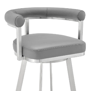 Picture of MAGNOLIA GREY LEATHER & STEEL COUNTER STOOL