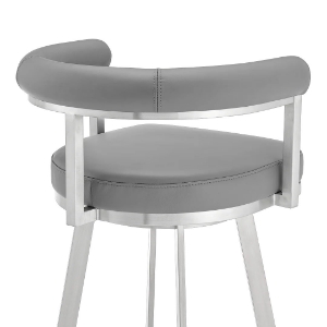 Picture of MAGNOLIA GREY LEATHER & STEEL COUNTER STOOL