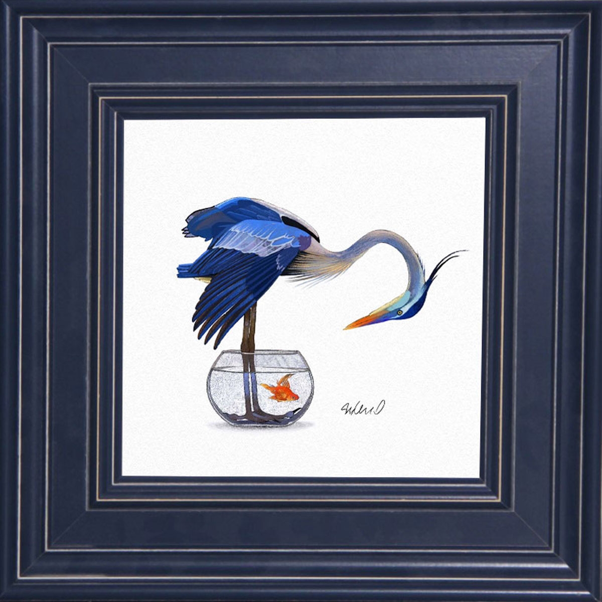 Picture of FISH FOR LUNCH BLUE FRM ART