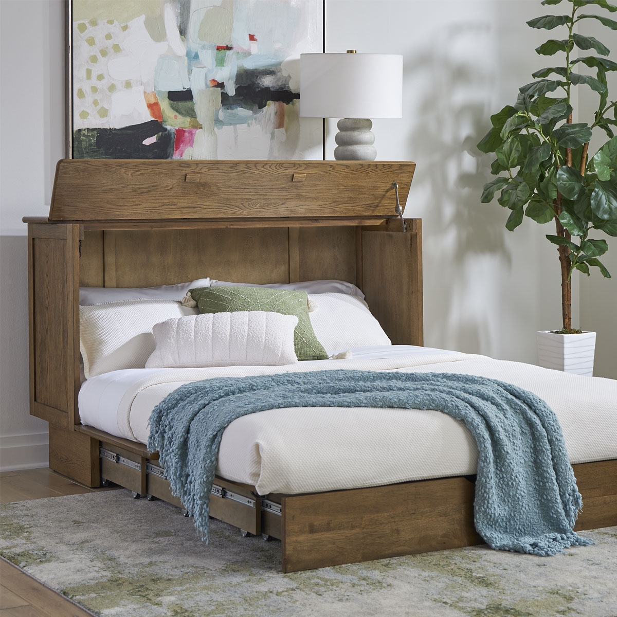 Picture of VERONA QUEEN BROWN CABINET BED