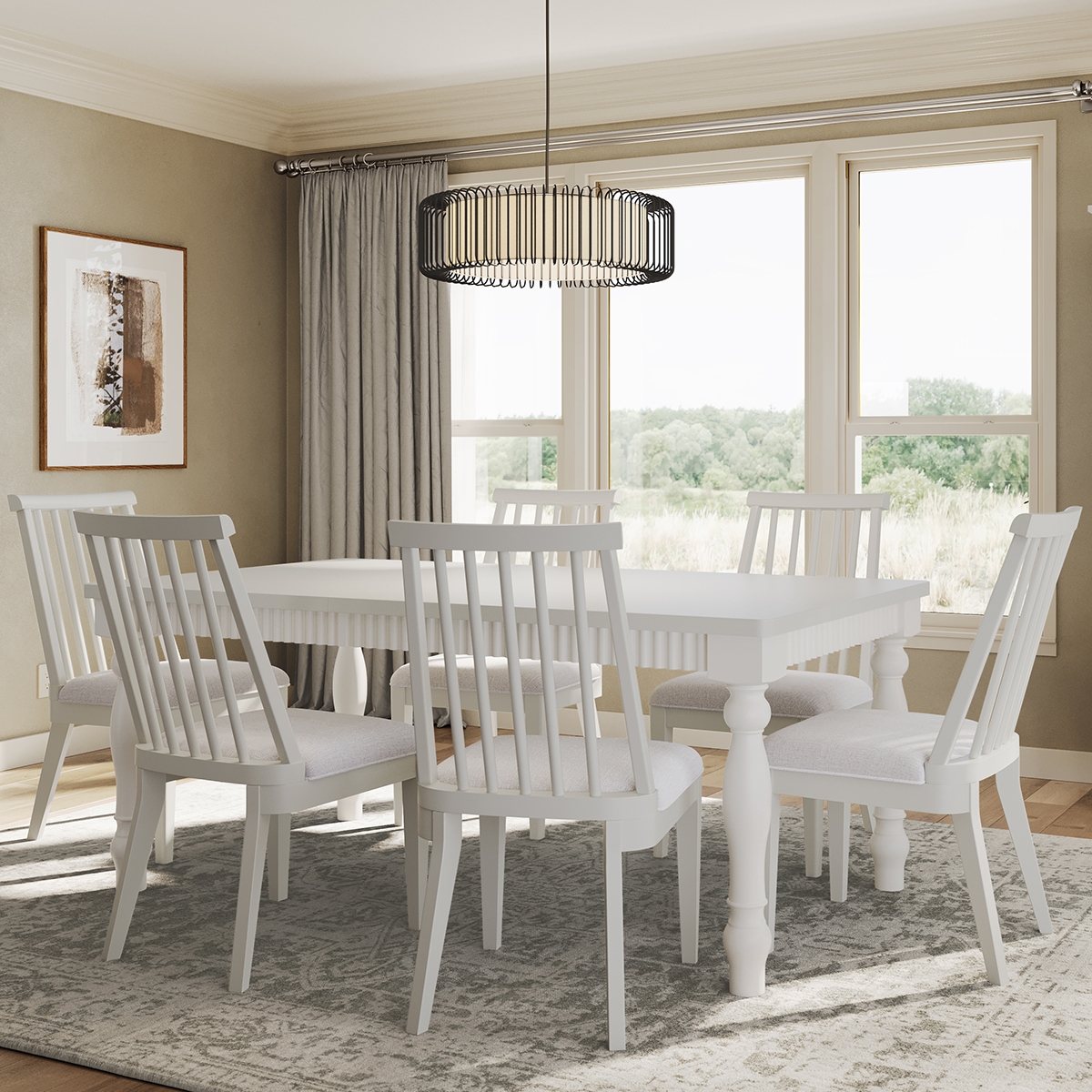 Picture of WESTPORT 7PC WHT EXT DIN SET
