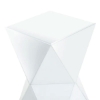 Picture of WHITE GLASS GEO PEDESTAL TABLE