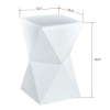 Picture of WHITE GLASS GEO PEDESTAL TABLE