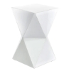 Picture of WHITE GLASS GEO PEDESTAL TABLE