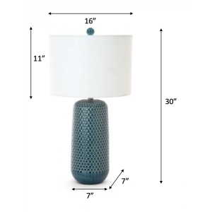 Picture of BLUE TEXTURED/CERAMIC T-LAMP