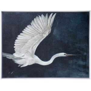 Picture of NIGHT FLYING WHITE EGRET ART