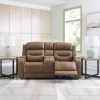 Picture of KNIGHTINGTON LOVESEAT W/ AUDIO & CONSOLE IN CARAMEL