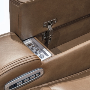 Picture of KNIGHTINGTON LOVESEAT W/ AUDIO & CONSOLE IN CARAMEL