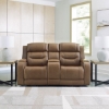 Picture of KNIGHTINGTON LOVESEAT W/ AUDIO & CONSOLE IN CARAMEL