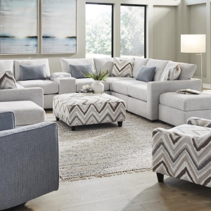 Picture of QUEEN ANN 5PC SECTIONAL W/CONS