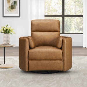 Picture of RADIUS LTHR SWGL RECL CARAMEL