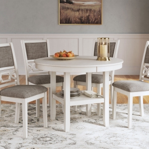 Picture of LUDWIG WHITE 5PC ROUND DINING SET