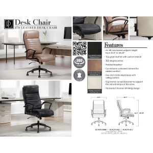 Picture of 370 LEATHER DESK CHAIR BLACK