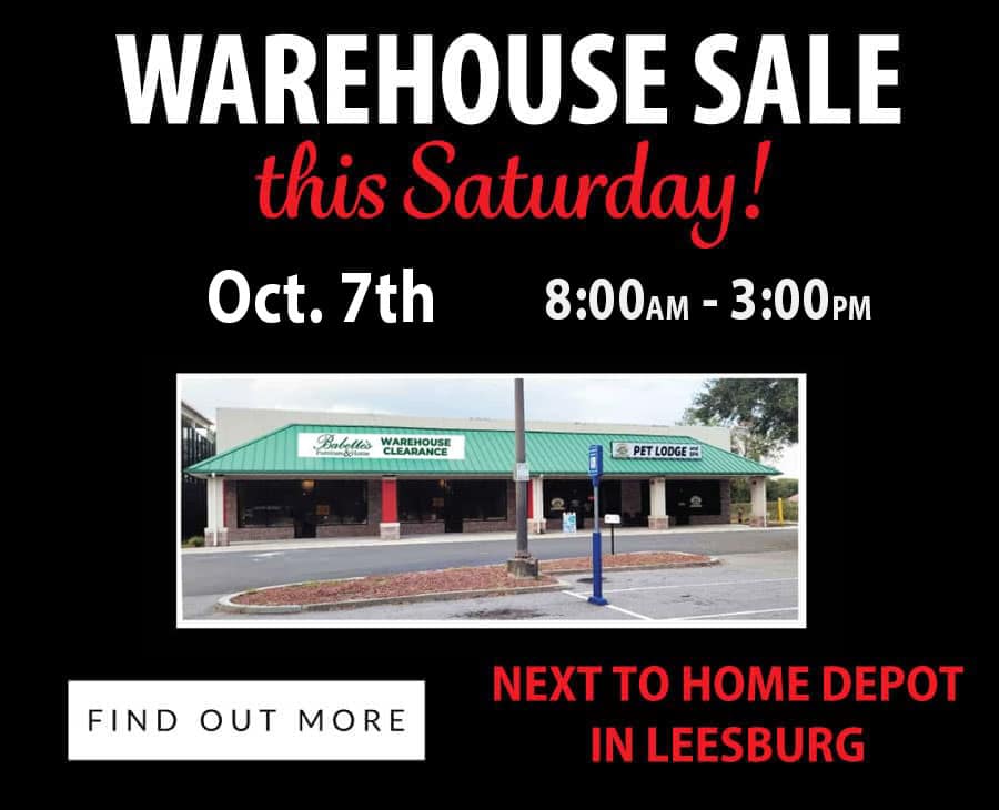 Warehouse Sale Sat. Oct. 7th